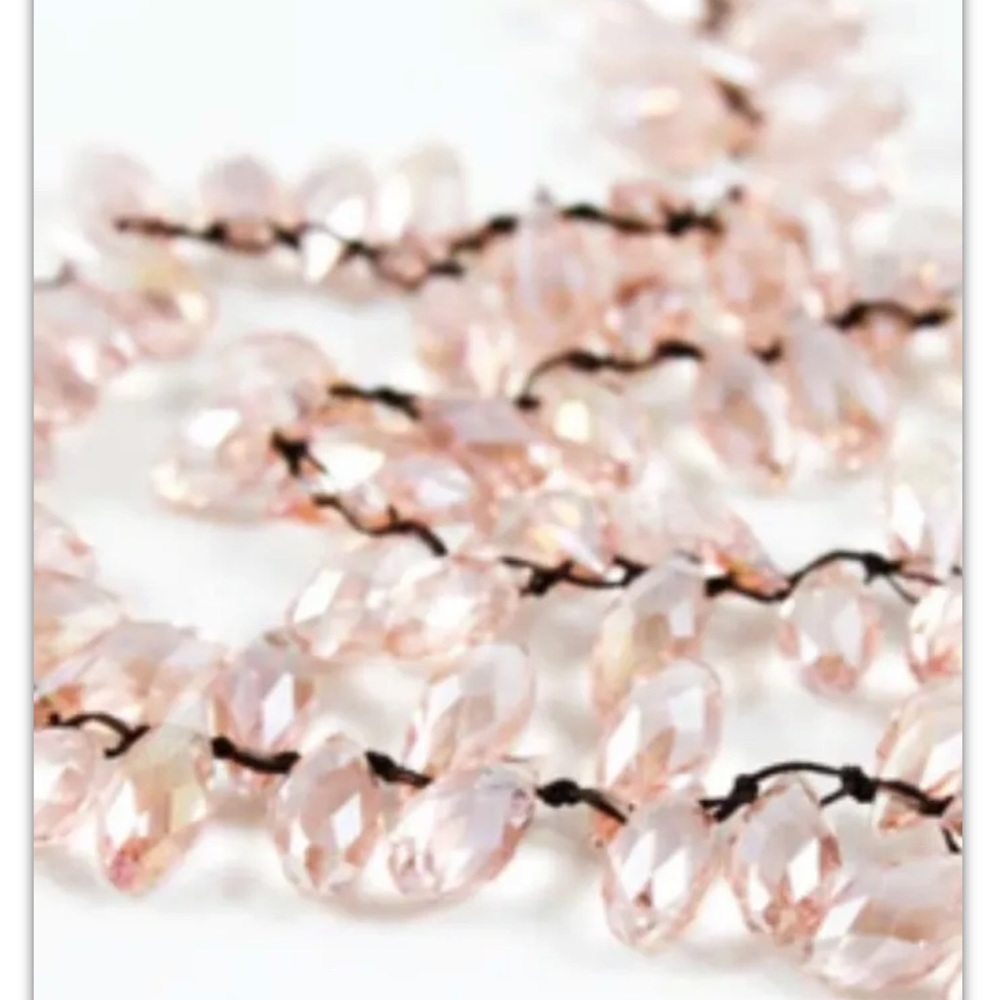 Crochet Wrap Bracelet" by Lizou Collection Necklace pink Crystal